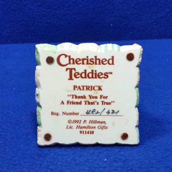 Cherished Teddies Patrick Thank You For A Friend That's True Figurine 911410 - Picture 10 of 10